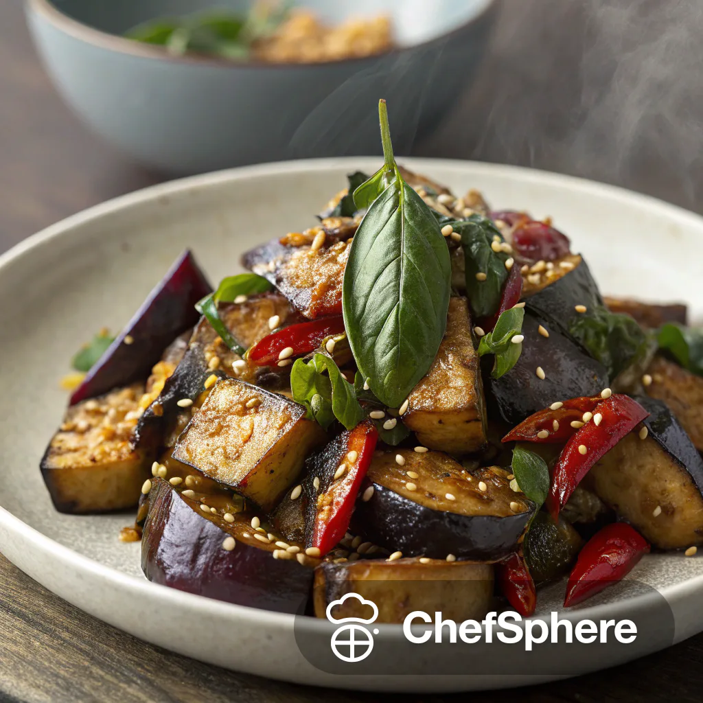 Basil Eggplant Stir-Fry with Spices