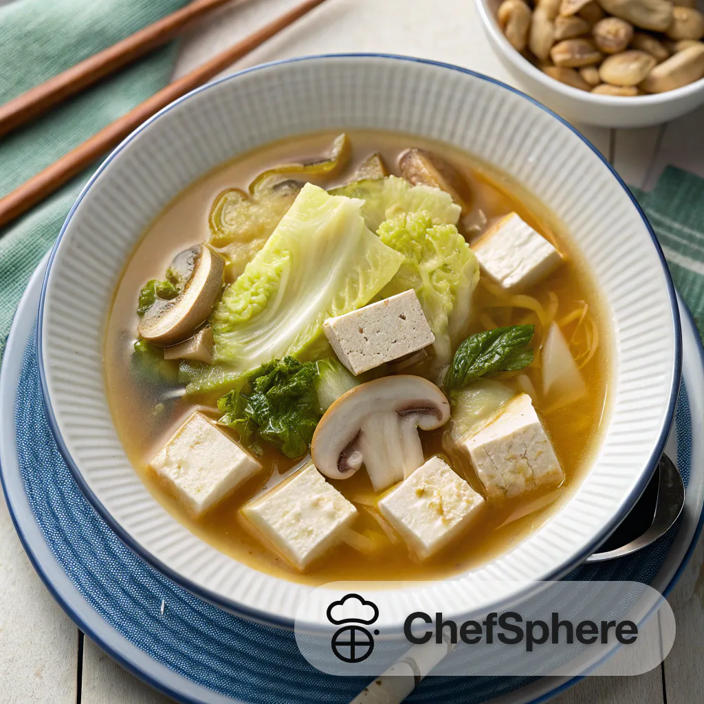 Asian Tofu Cabbage Soup Recipe