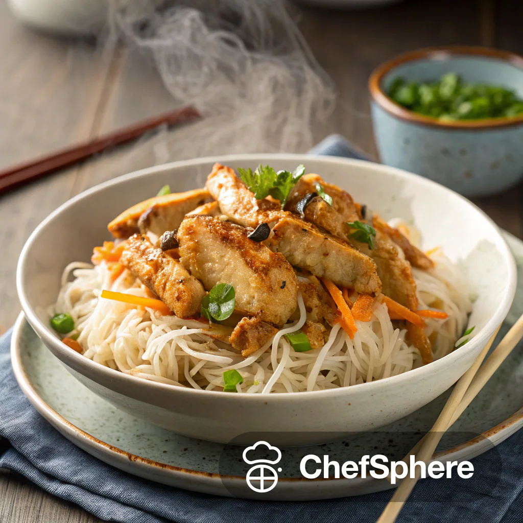 Tangy Chicken Vermicelli Rice Bowl Recipe