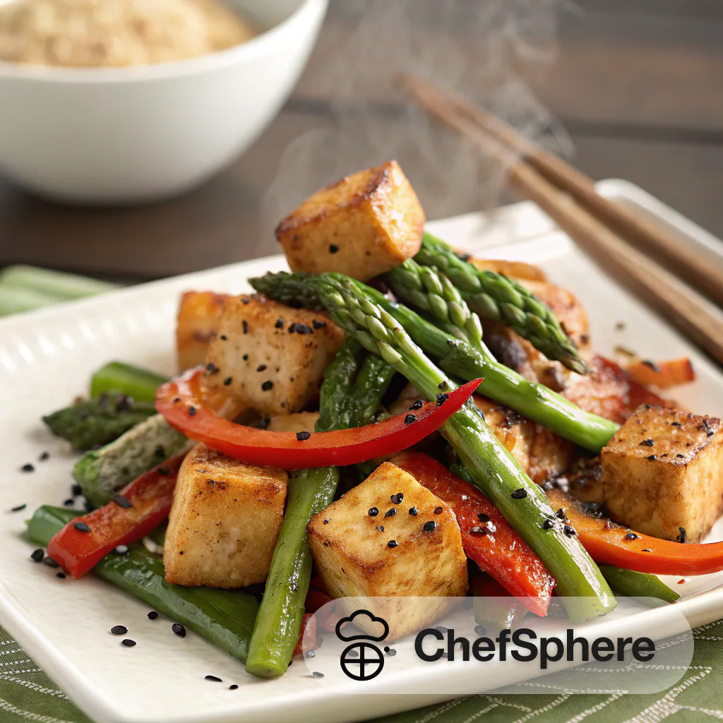 Crispy Tofu Asparagus Pepper Stir-Fry