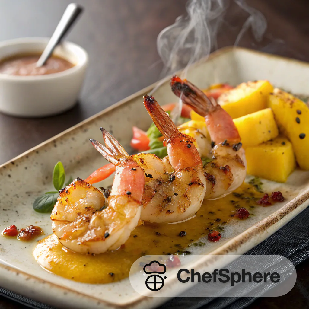Tropical Shrimp with Mustard Glaze
