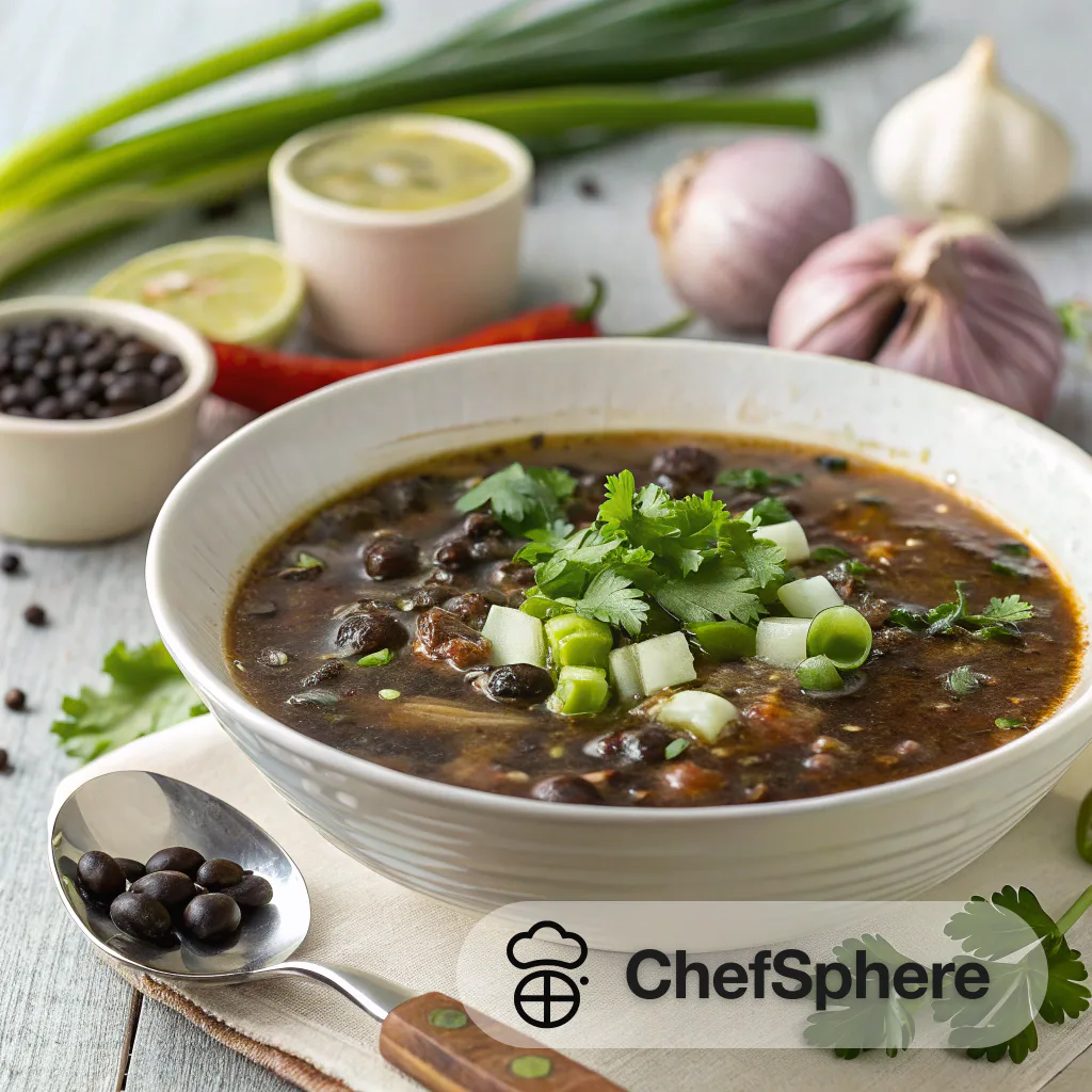 Spiced Black Bean Herb Soup