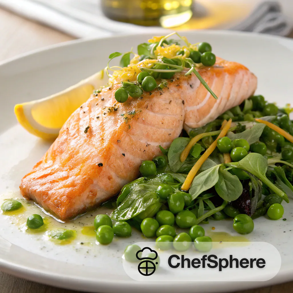 Salmon Fillet with Fresh Pea Salad