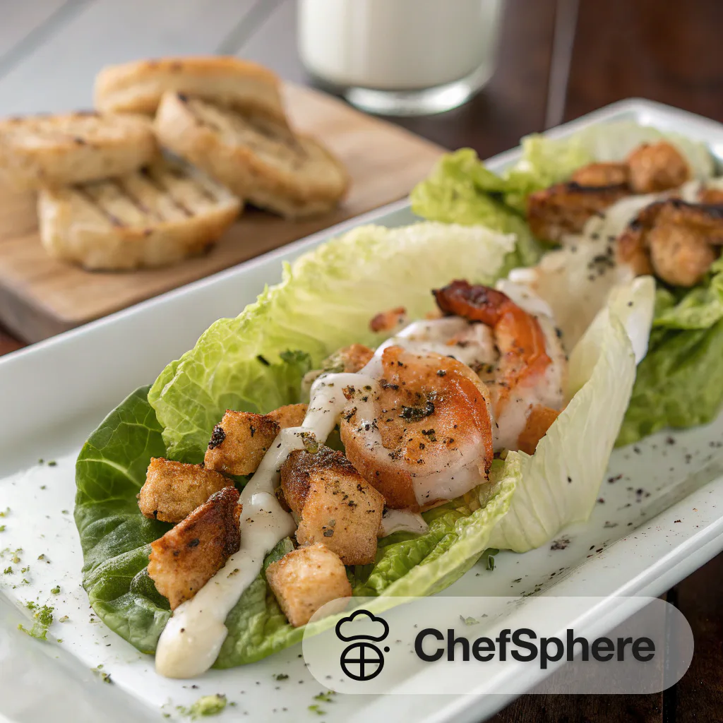 Caesar Shrimp and Chicken Lettuce Wraps