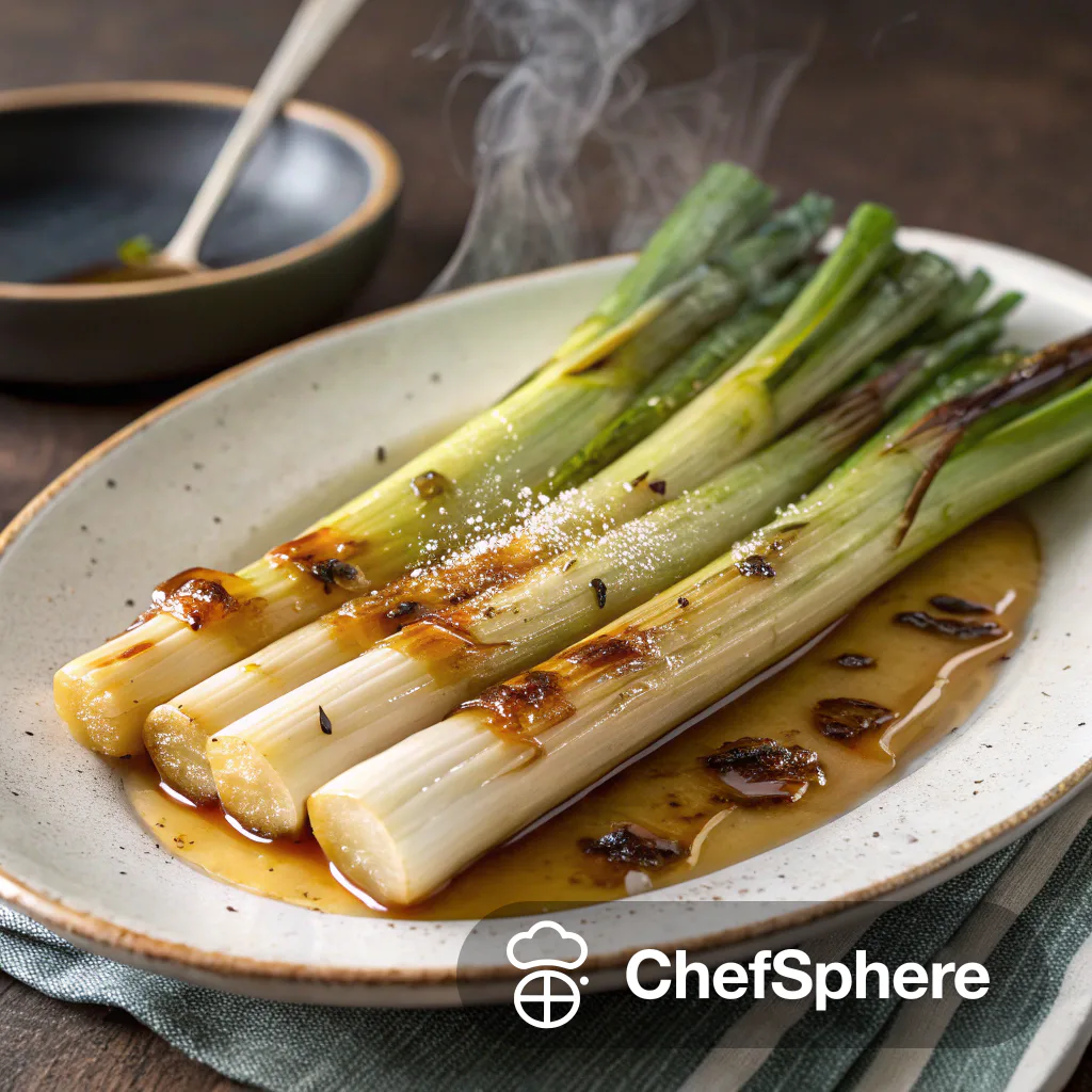 Tangy Honey Glazed Leeks with Vinegar