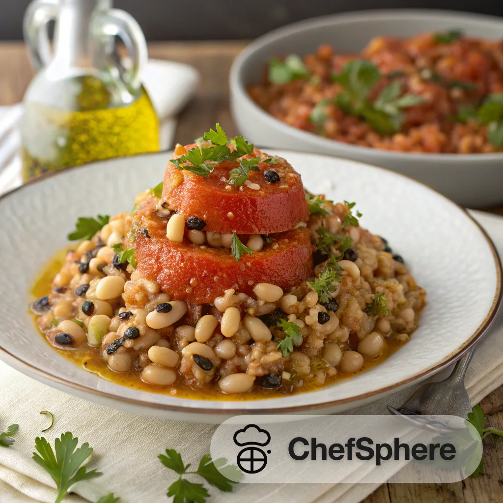 Tomato Bulgur with Black-Eyed Peas