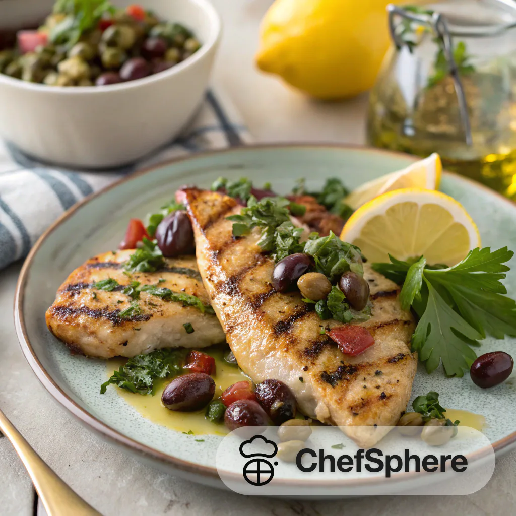 Zesty Olive Caper Grilled Chicken Relish