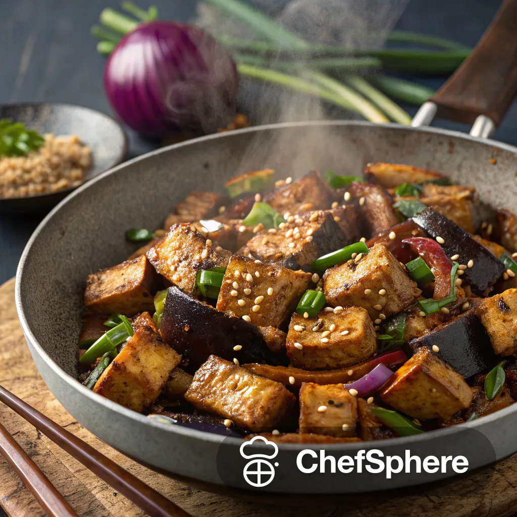 Spicy Szechuan Tofu Eggplant Stir-Fry