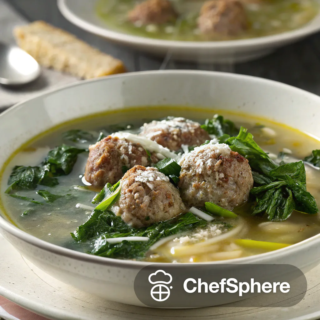 Italian Meatball and Greens Soup