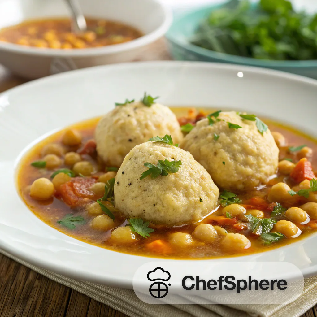 Chickpea Dumplings in Savory Broth