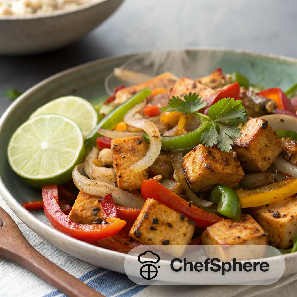 Tangy Tofu Pepper and Onion Stir-Fry