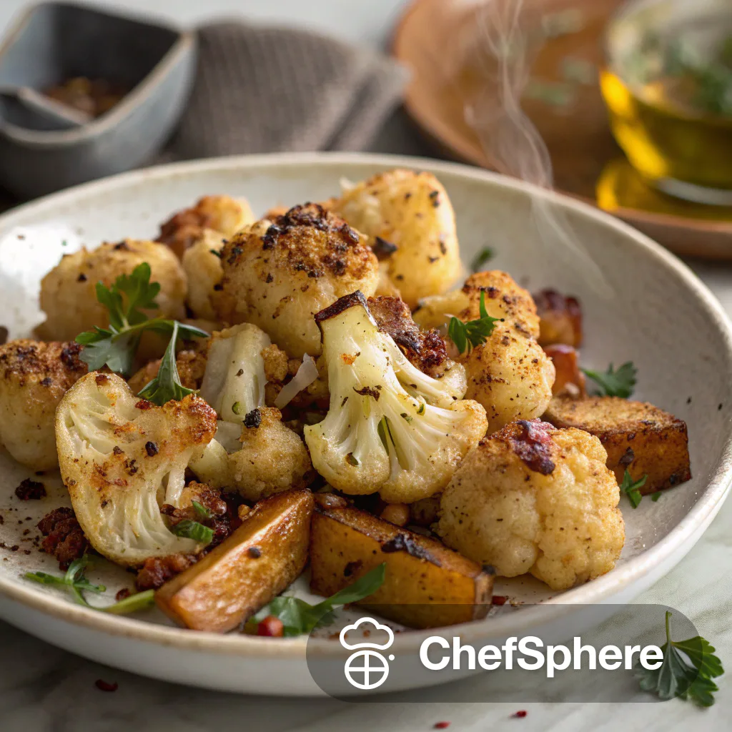 Spiced Roasted Cauliflower and Jerusalem Artichokes