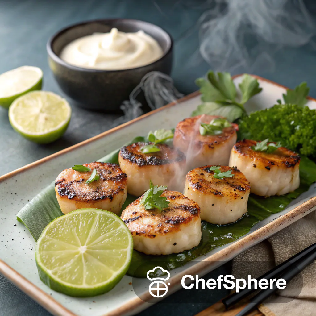 Nori Ginger Lime Grilled Scallops