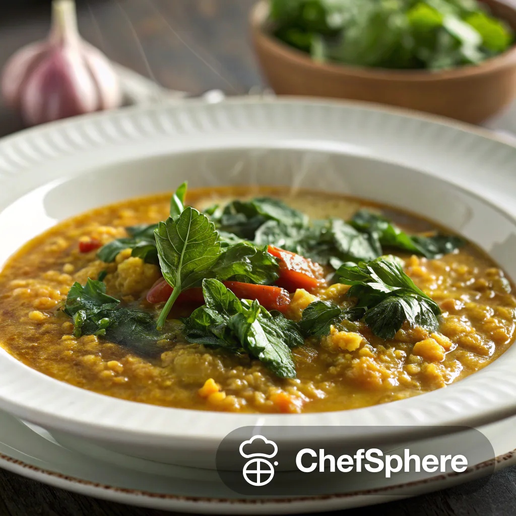 Curried Millet Soup with Leafy Greens