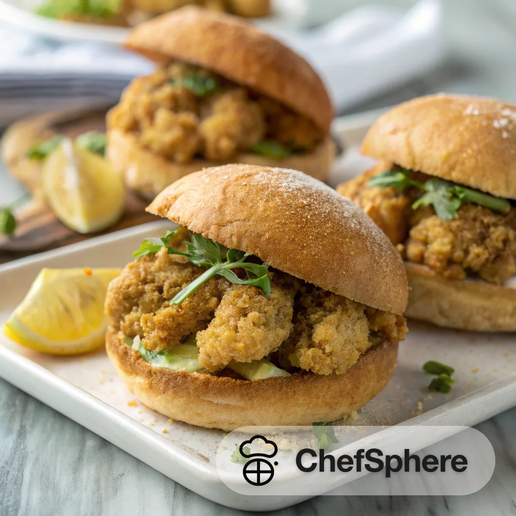 Crispy Oyster Cornbread Sandwiches