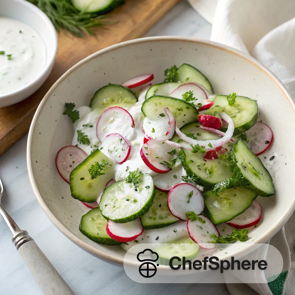 Crispy Cucumber Radish Yogurt Salad