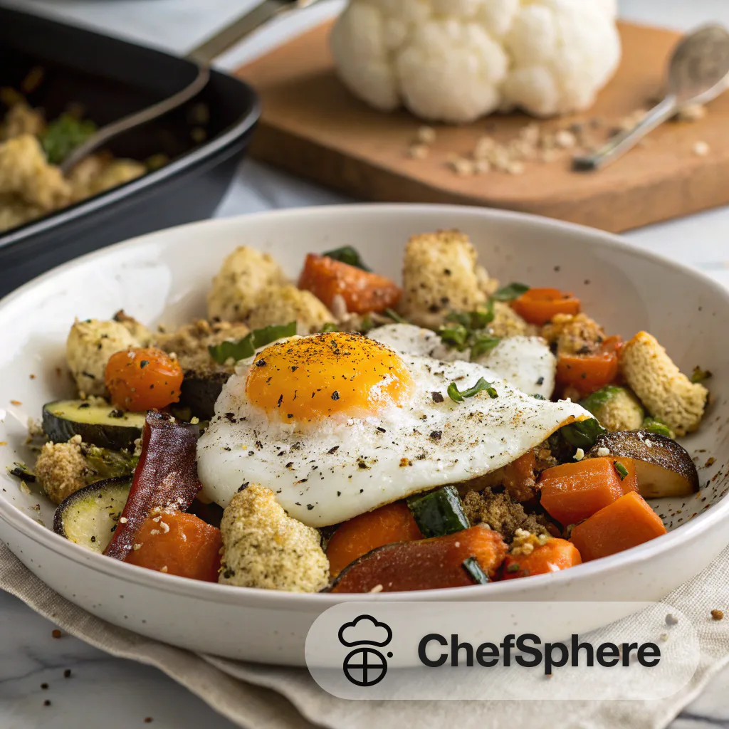Autumn Veggie Bake with Roasted Egg