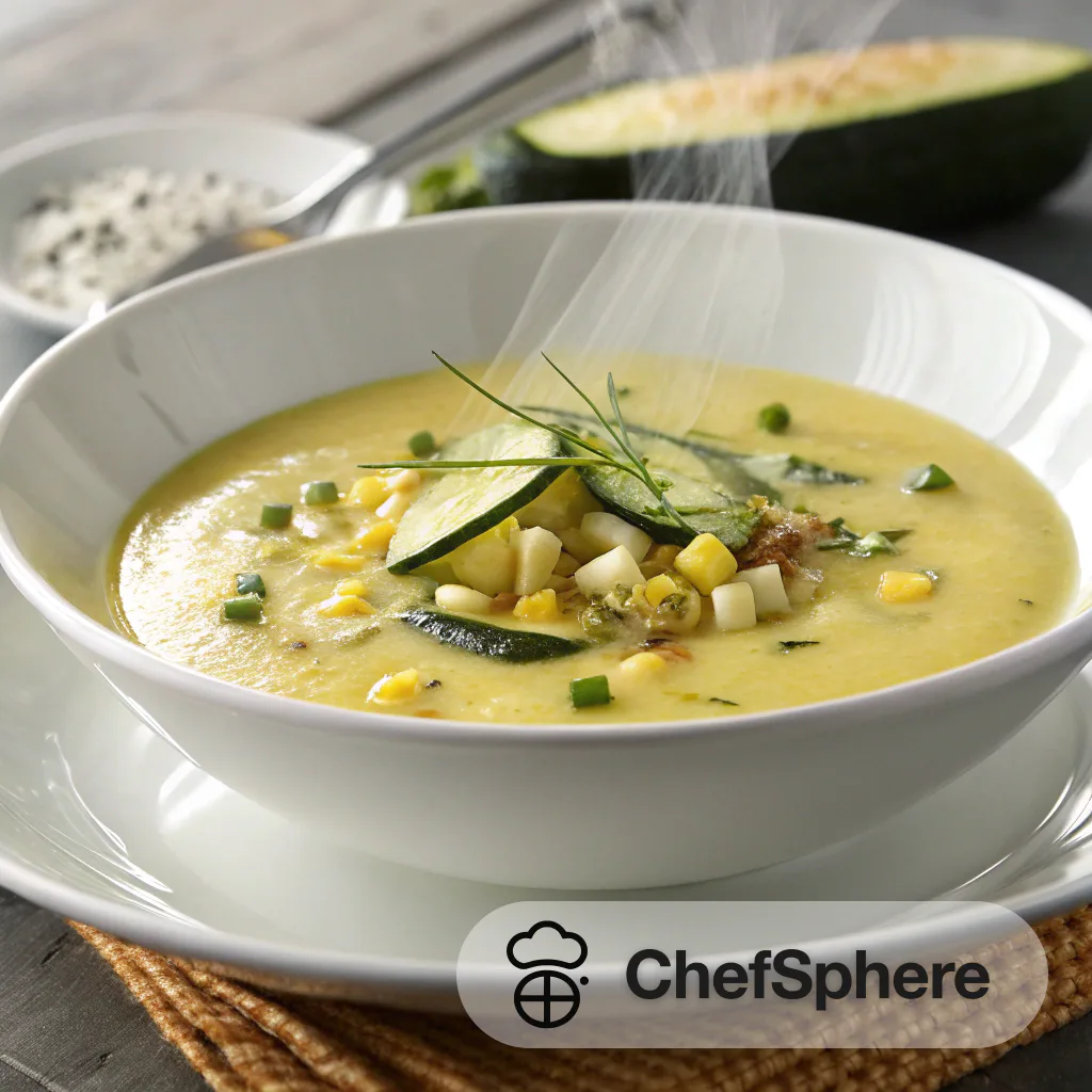 Chilled Corn Zucchini Summer Soup Recipe