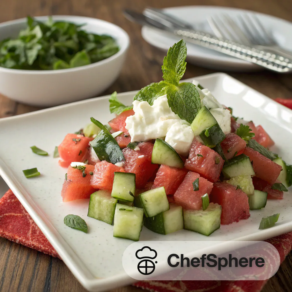 Cool Cucumber Watermelon Mint Salad