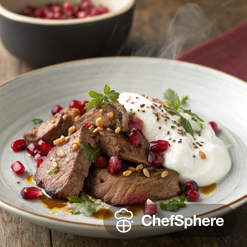 Pomegranate Yogurt Lamb Sauté