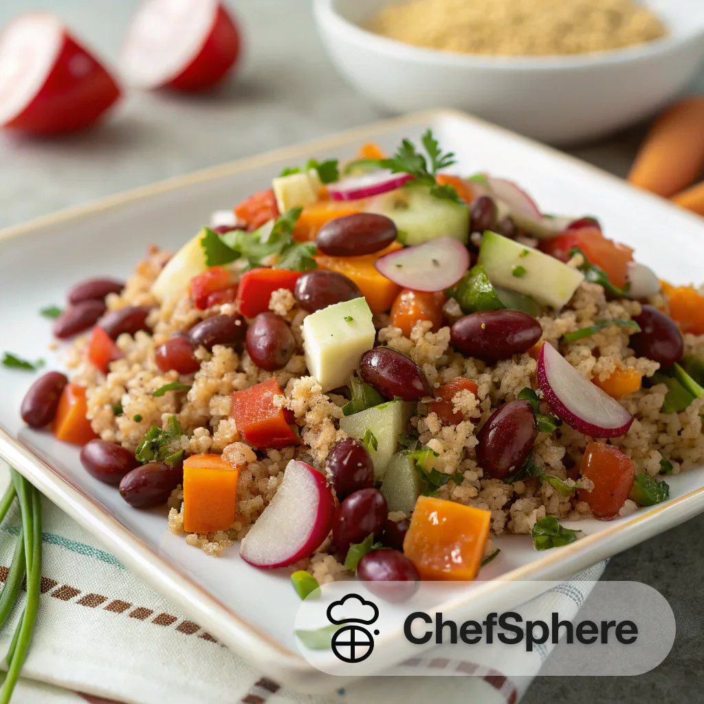 Red Bean Quinoa Crunchy Veggie Salad