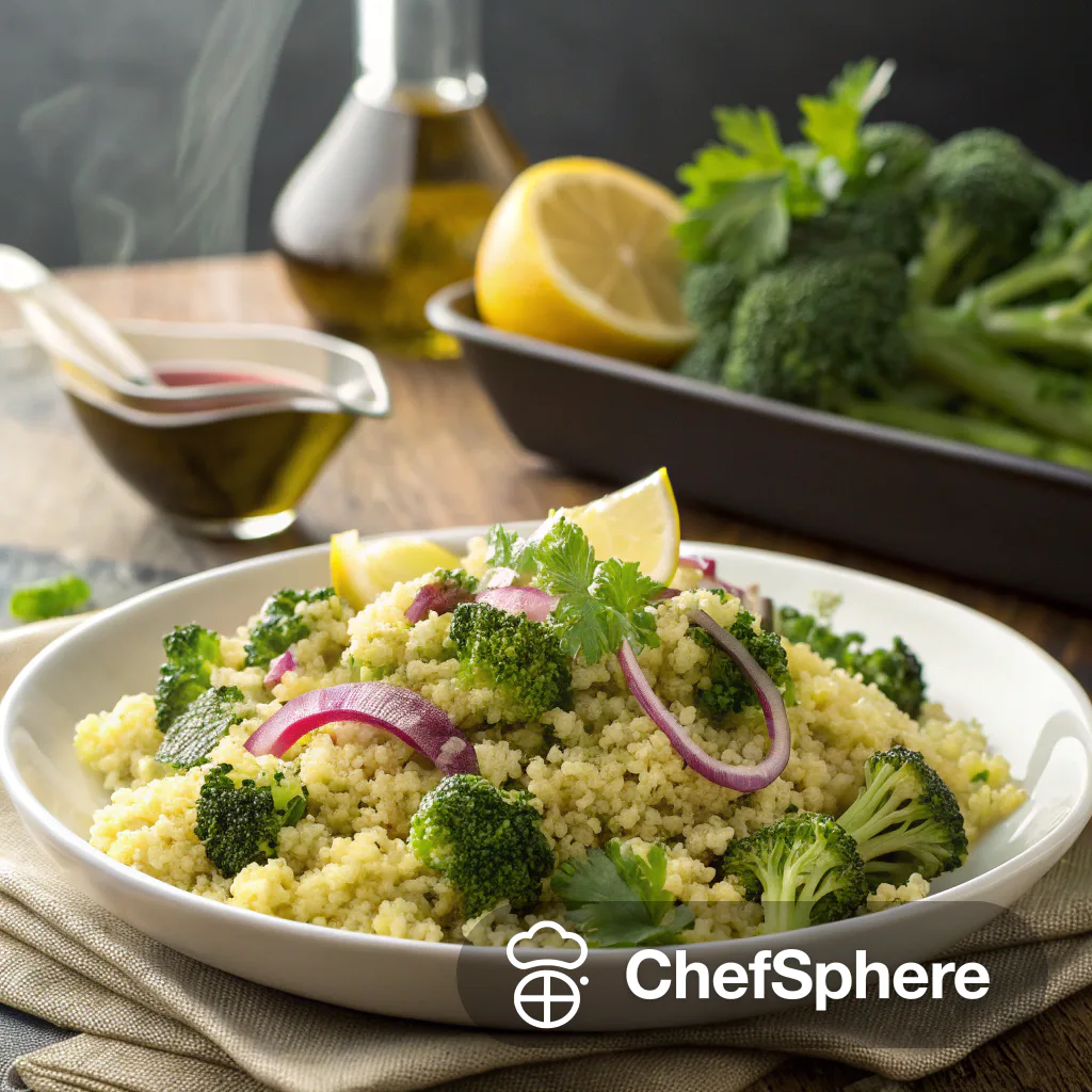 Lemon Broccoli Couscous with Zestiness