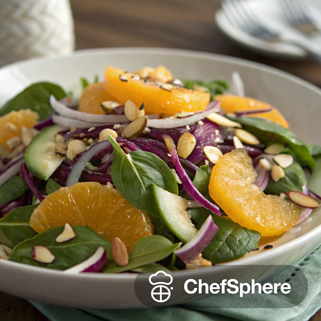 Citrus Almond Spinach Red Cabbage Salad