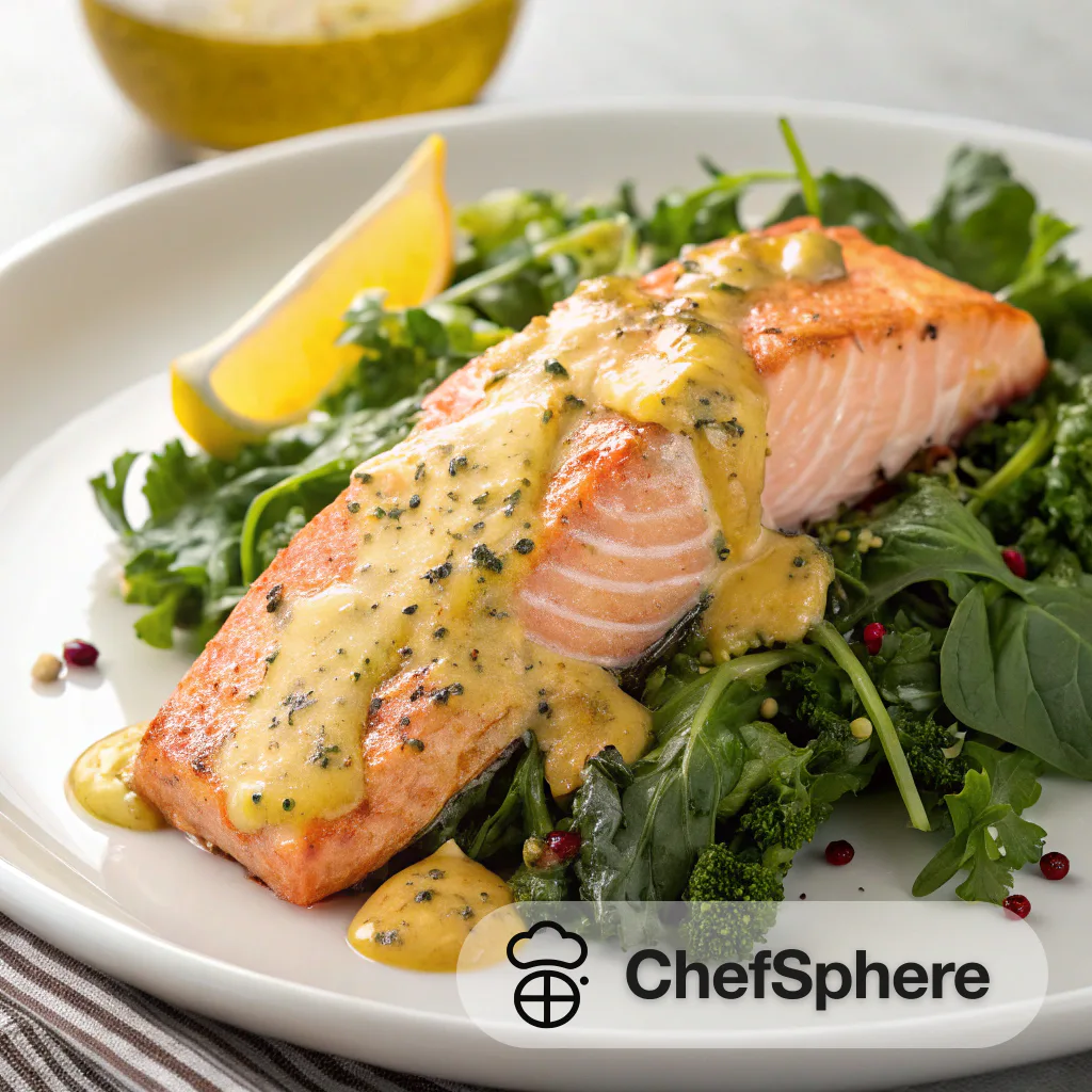 Zesty Citrus Salmon with Mustard Greens