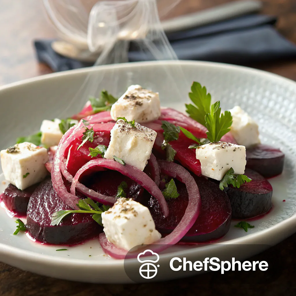 Tangy Feta Beets with Pickled Onions