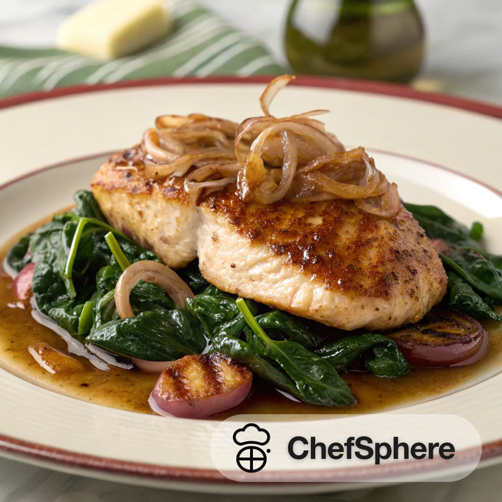 Marsala Turkey with Sautéed Spinach