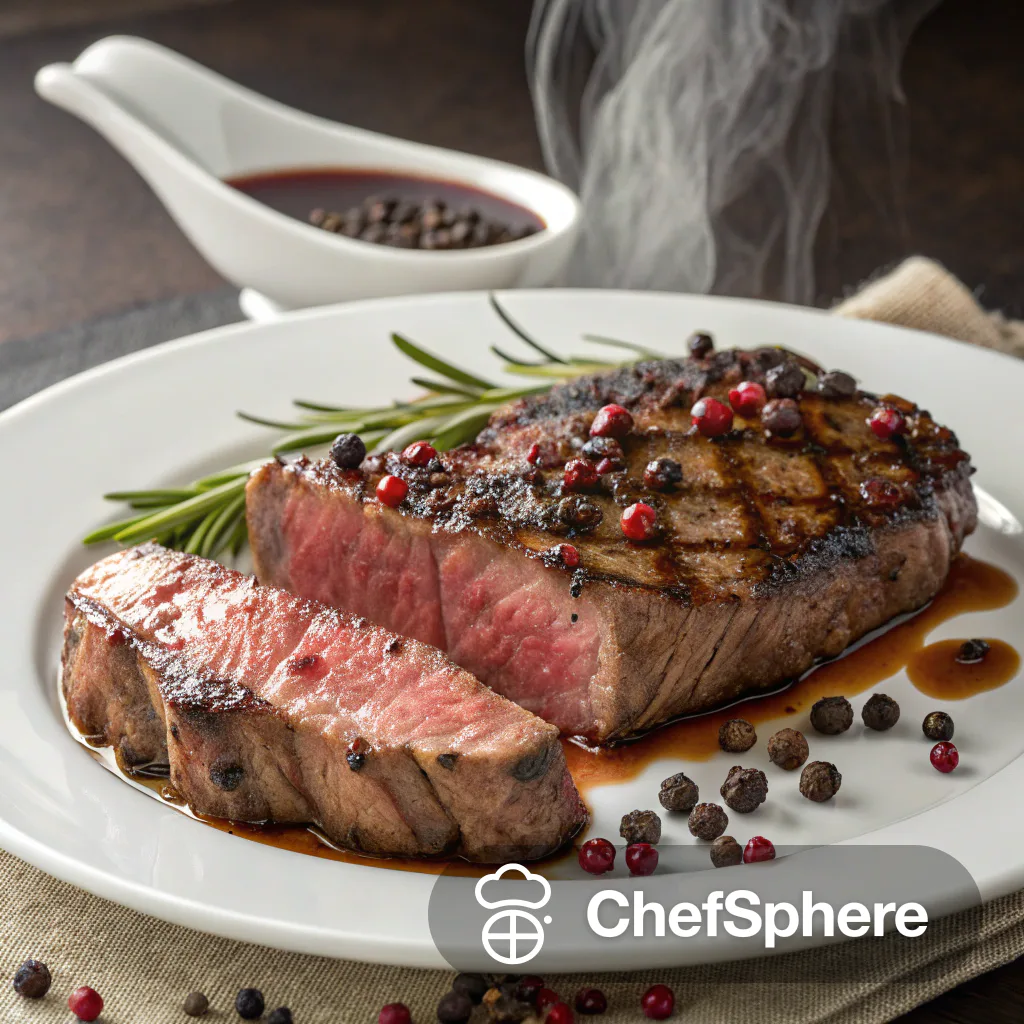 Red Wine Peppercorn Porterhouse Steak Juicy