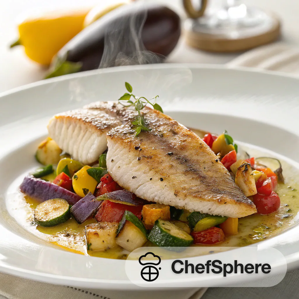 Flounder Seared with Garden Vegetables