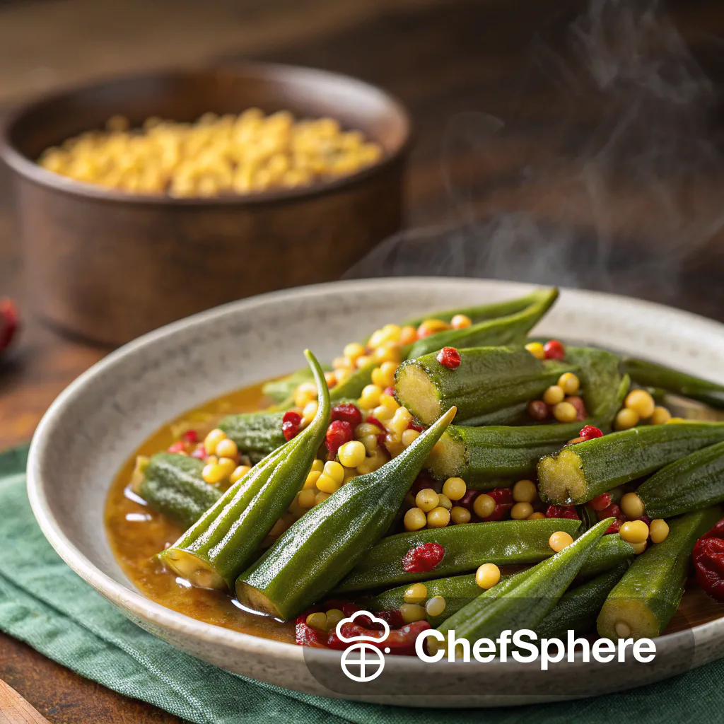 Spicy Pickled Okra in Vinegar