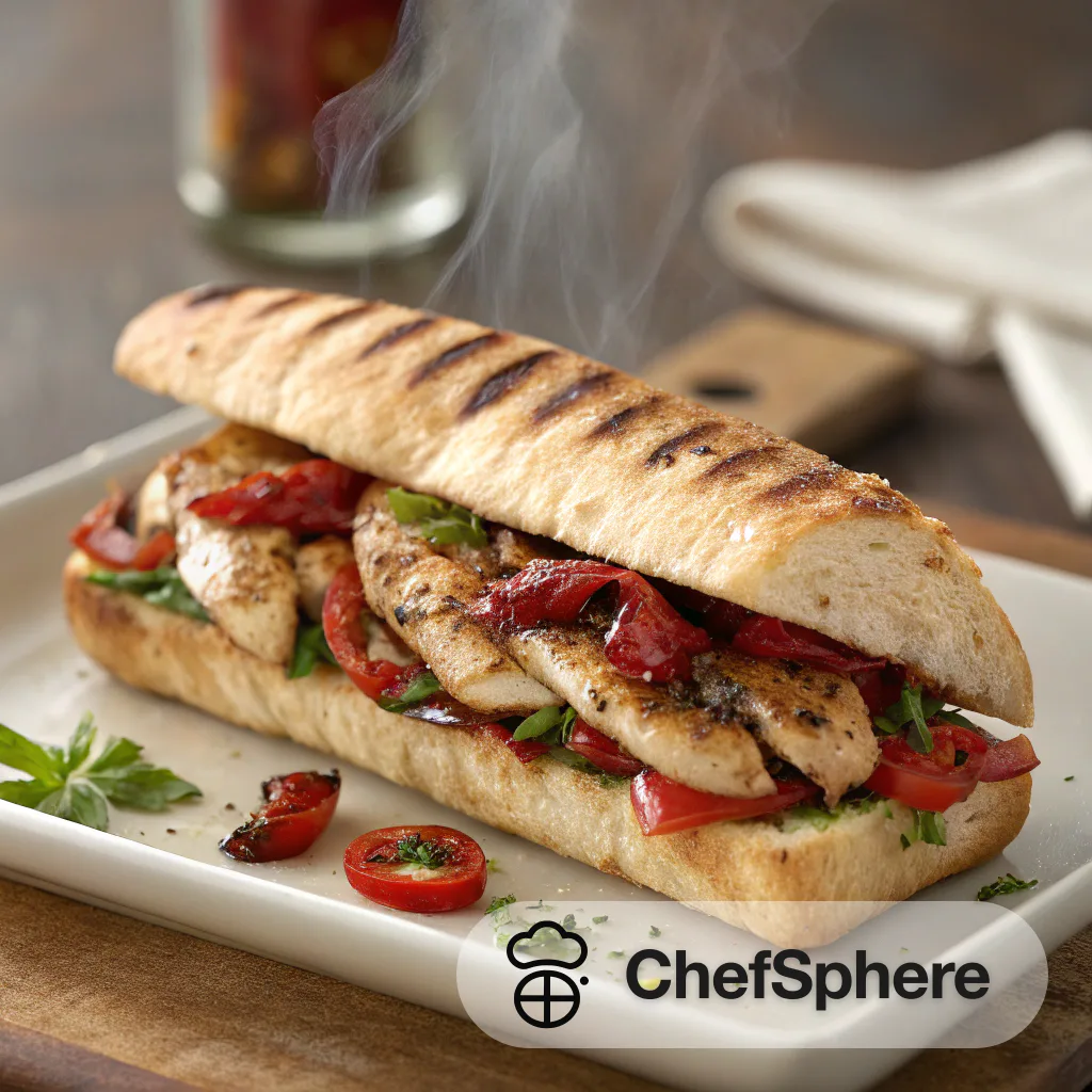 Spicy Chicken Panini with Cherry Peppers