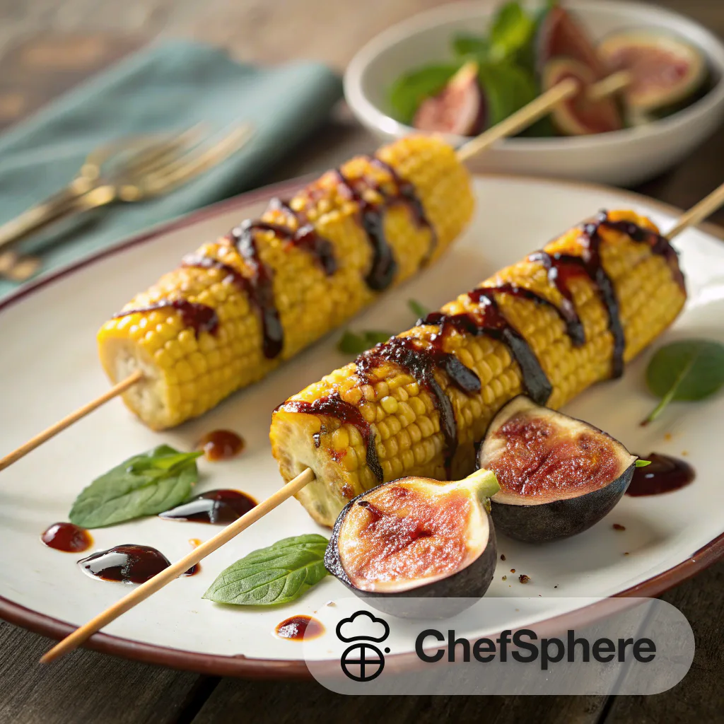 Balsamic Glazed Corn and Fig Skewers