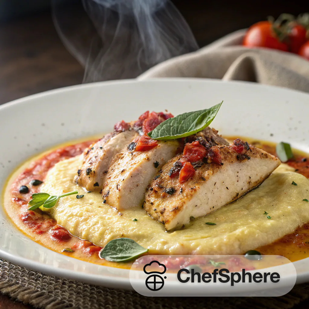 Creamy Basil Chicken with Polenta Sauce