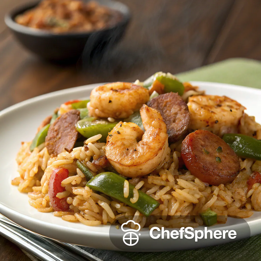 Spicy Cajun Sausage & Shrimp Rice