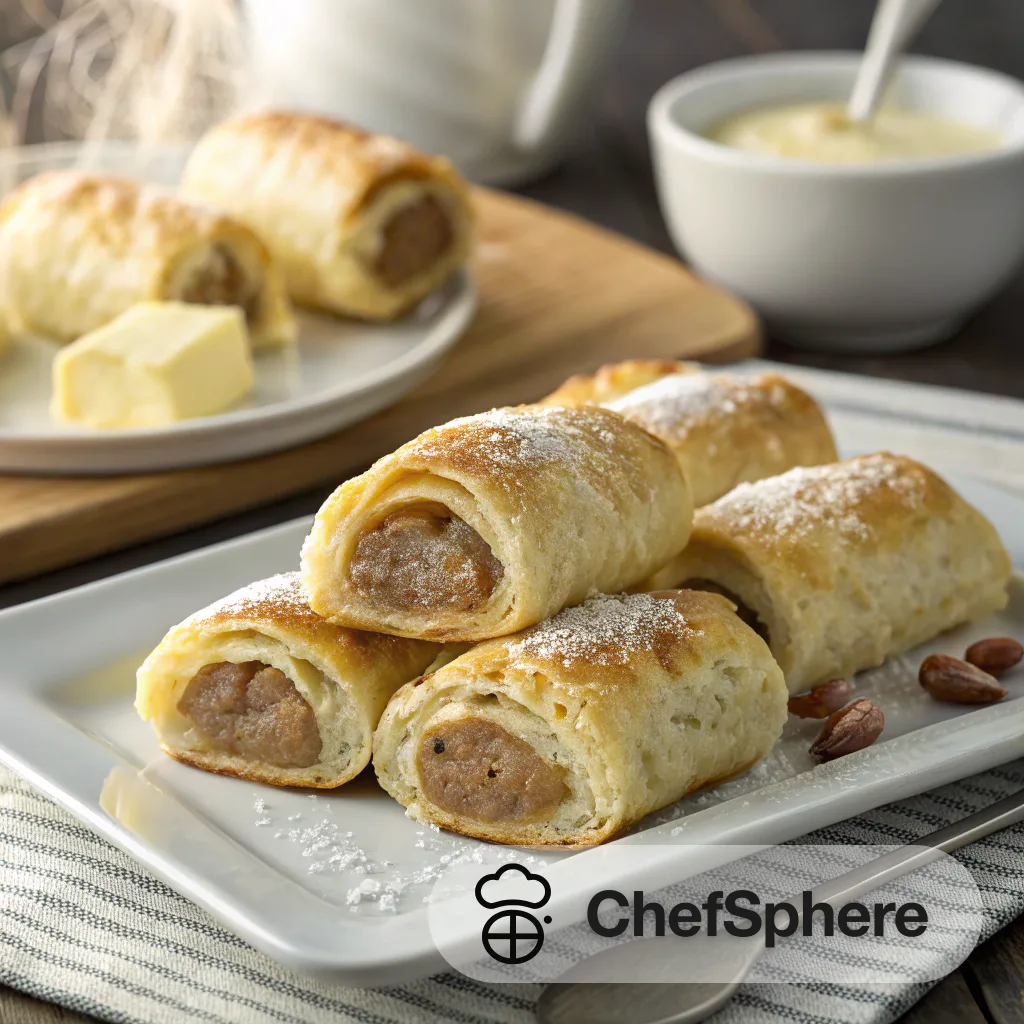 Savory Sausage Rolls with Buttery Pastry