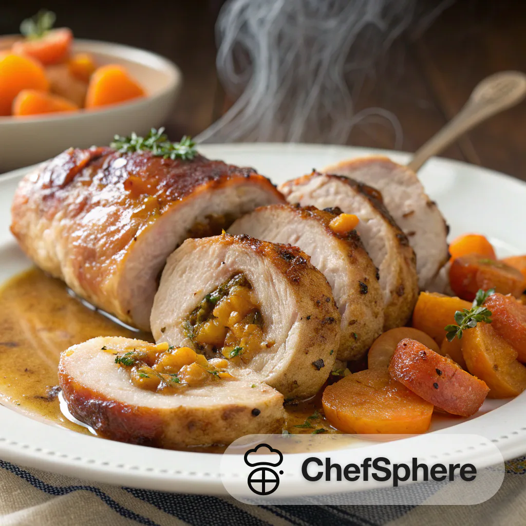 Sausage & Apricot Stuffed Baked Pork