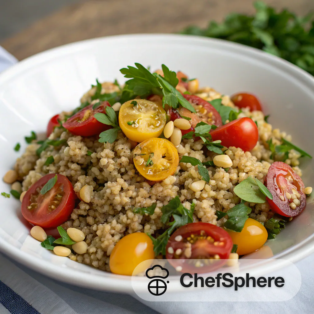 Toasted Pine Nut Quinoa Herb Salad