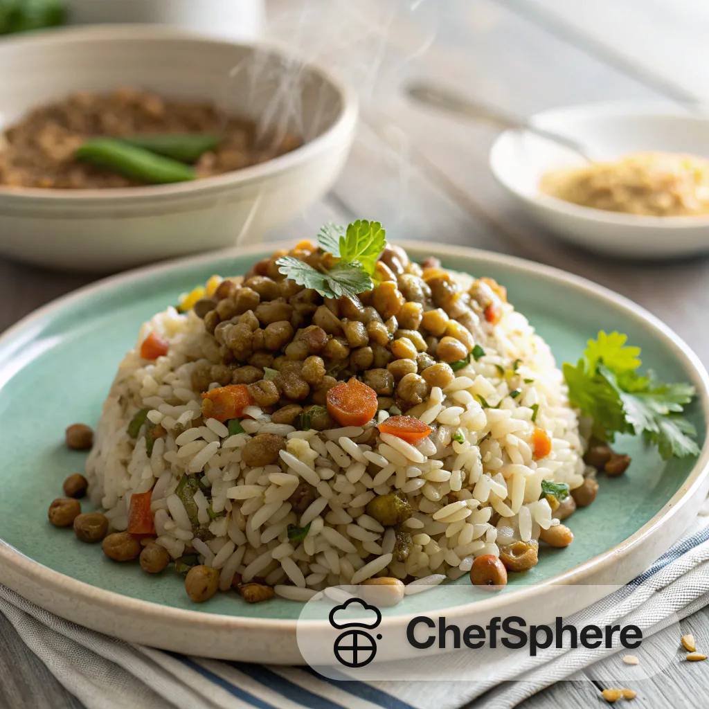 Instant Pot Lentils and Rice Pilaf