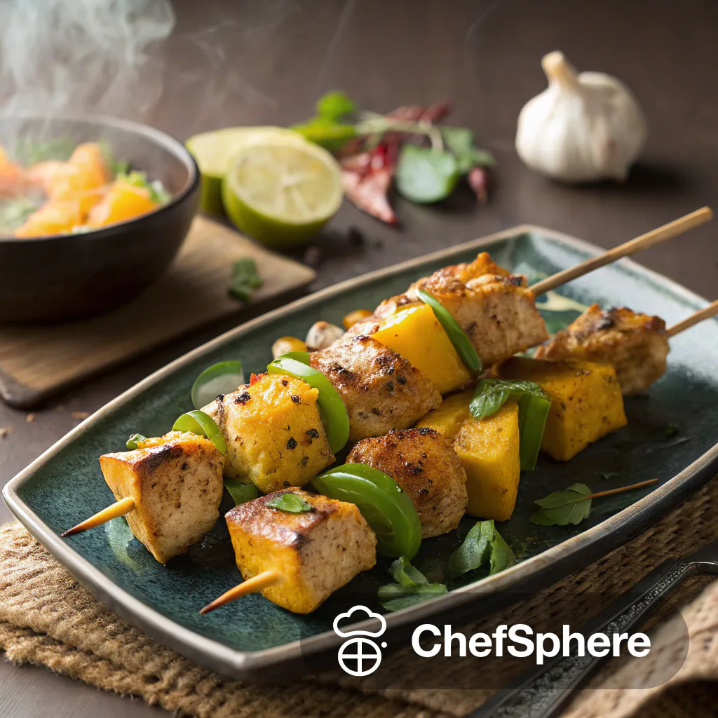 Mango Curry Fusion Chicken Skewers