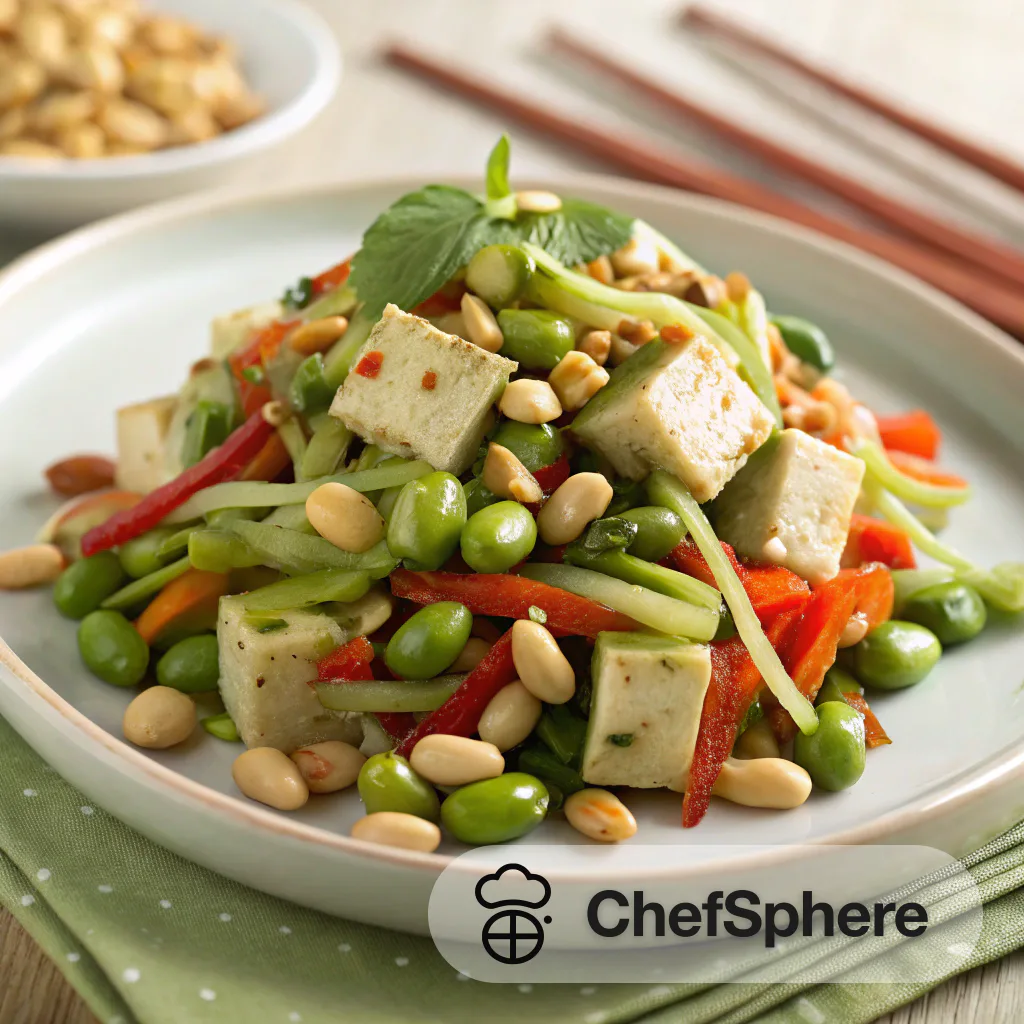 Asian Edamame Tofu Chopped Salad