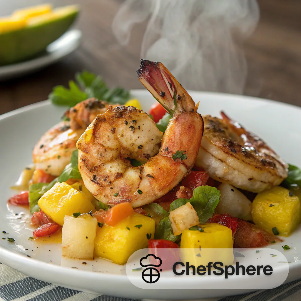 Spicy Shrimp with Tropical Fruit Medley