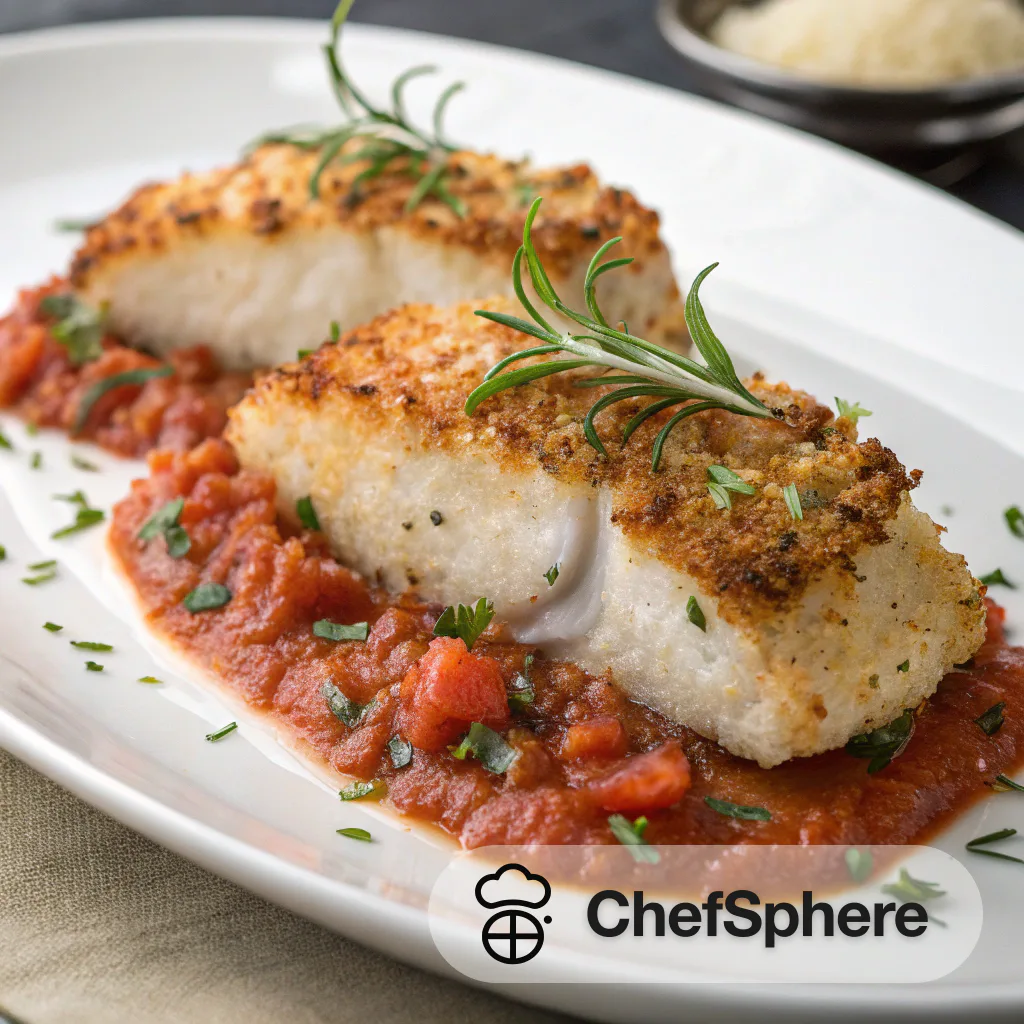 Coconut-Crusted Mahimahi with Tomato Sauce