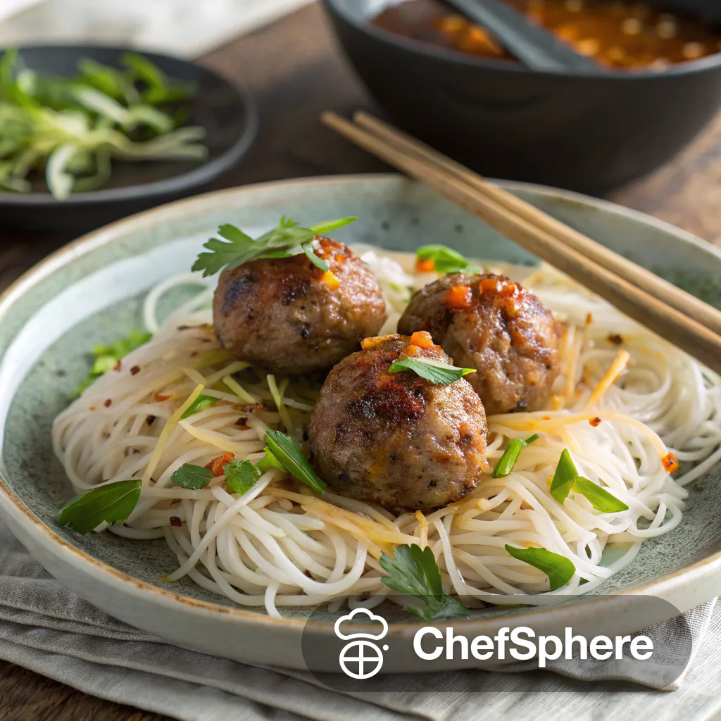 Lemongrass Pork Meatballs with Vermicelli