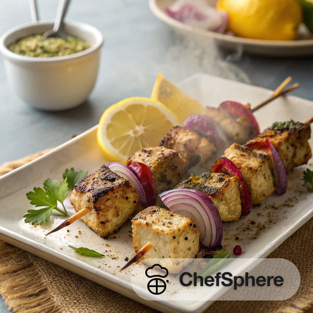 Spiced Grilled Fish Skewers