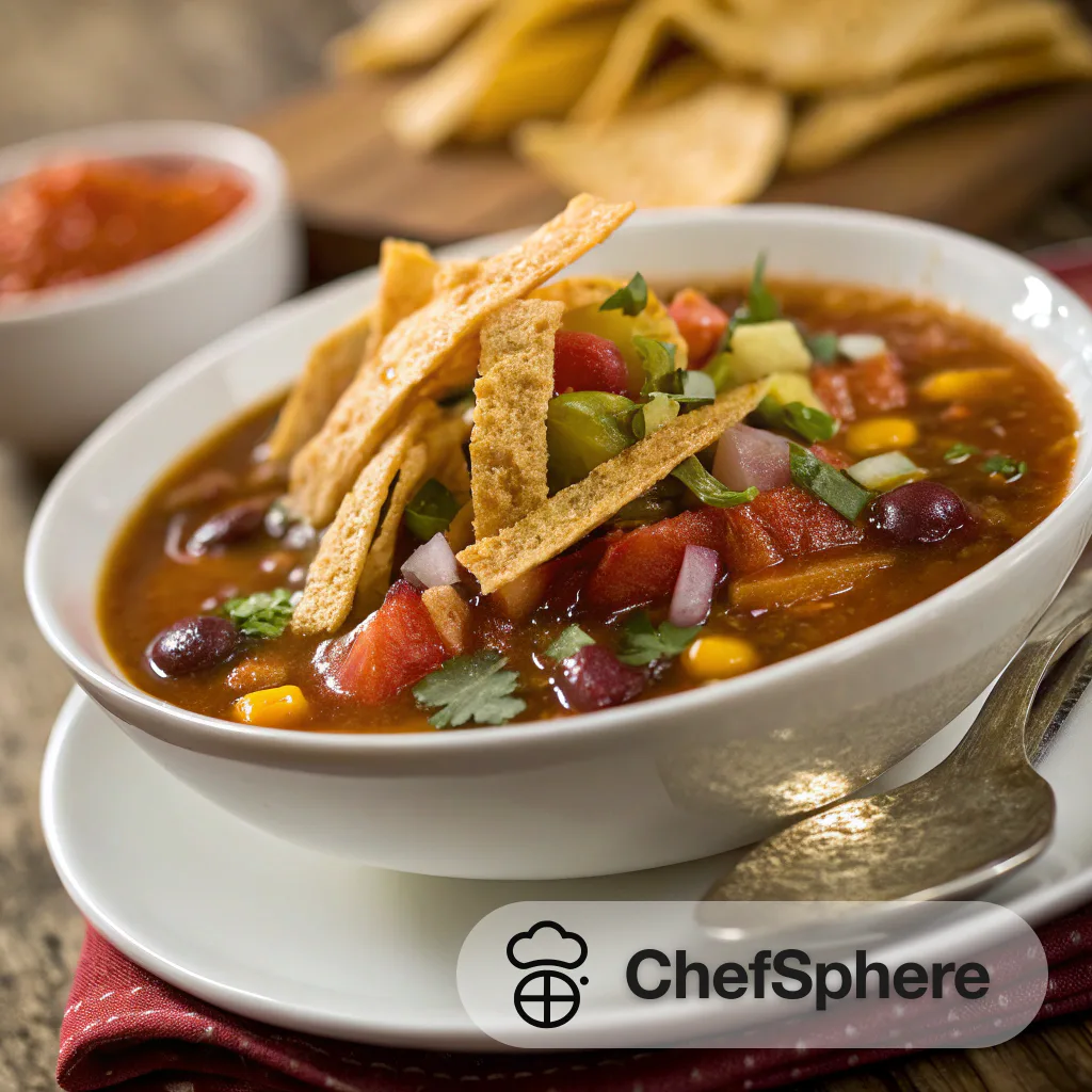 Mexican Veggie Tortilla Strip Soup