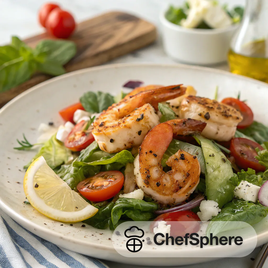 Greek Shrimp Salad with Grilled Veggies