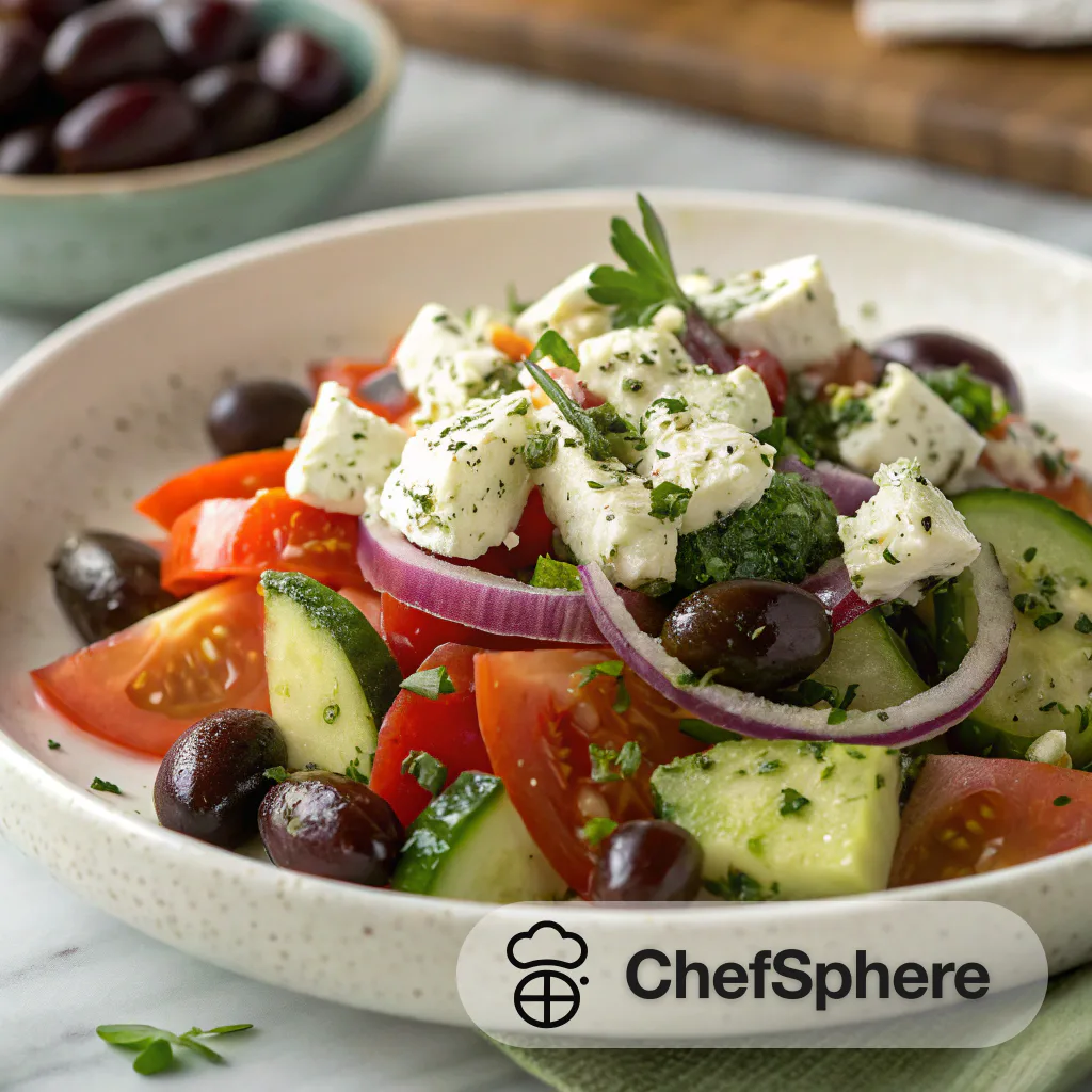 Mediterranean Feta Olive Herb Salad
